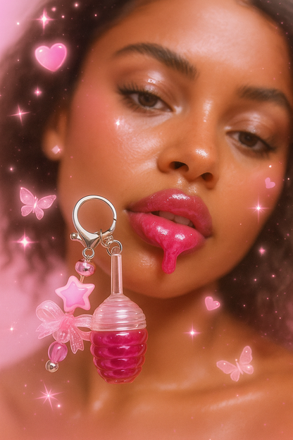 Candy Glaze Lip Gloss Jar + Lucky Charm Keychain