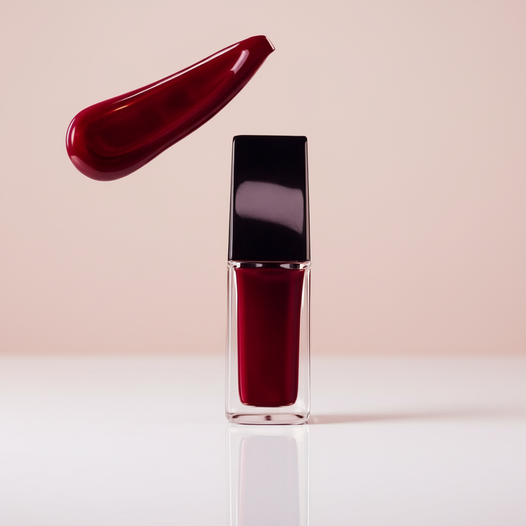 Black Cherry lip gloss clean background