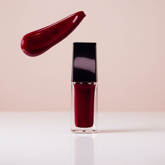 Black Cherry lip gloss clean background