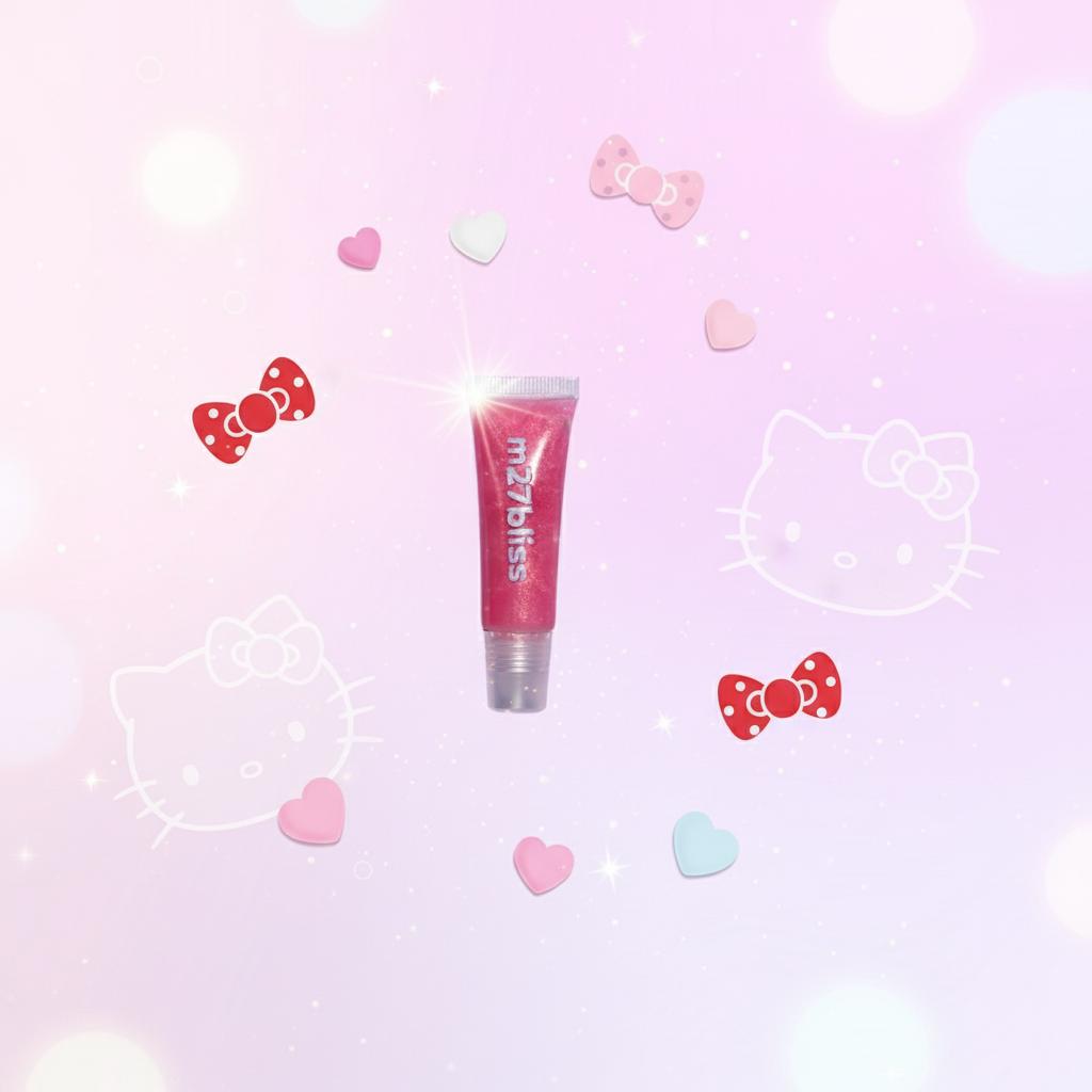 Cute Light Pink Lipgloss with Hello Kitty
