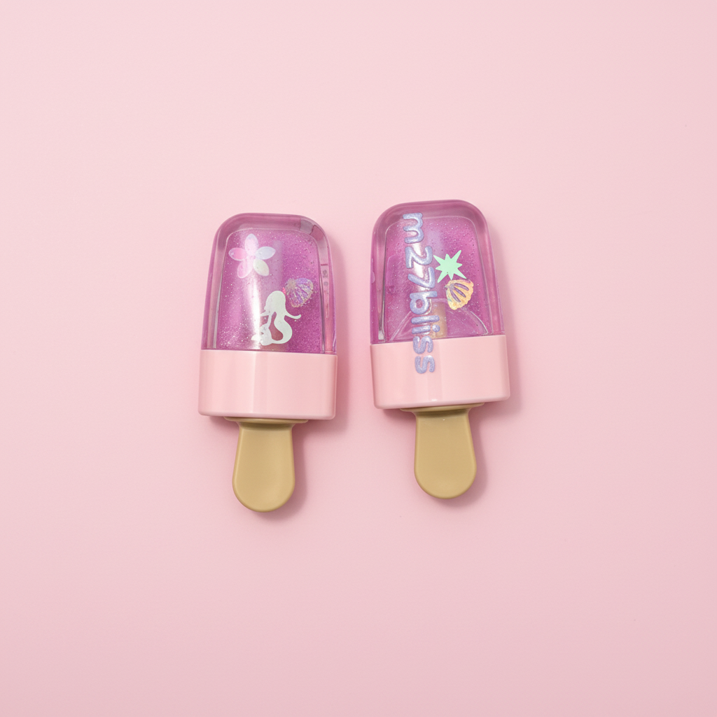 Lip gloss with light pink background