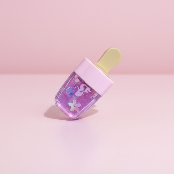 Polished single crystal purple lip gloss