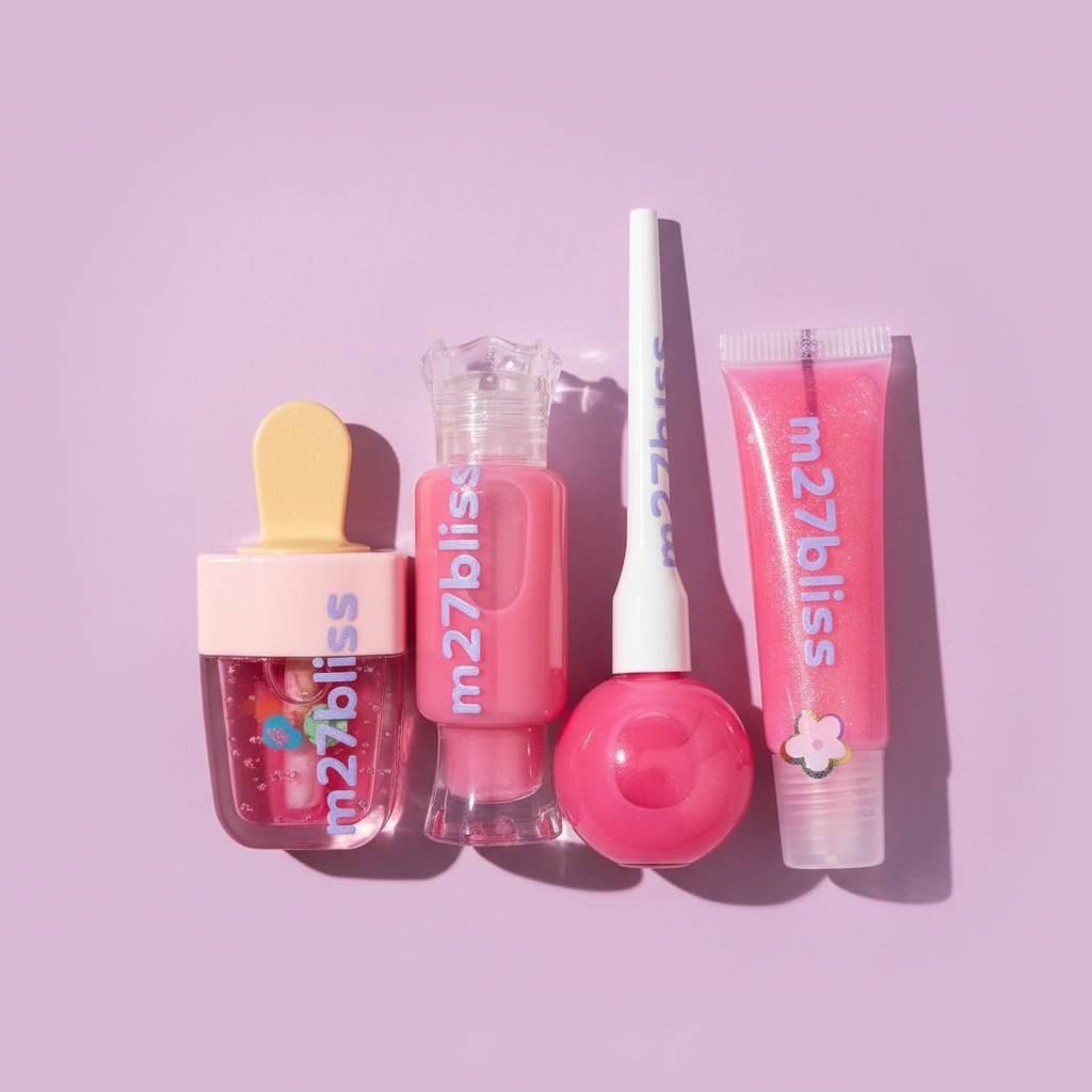 Professional lip gloss ad with popsicle handle